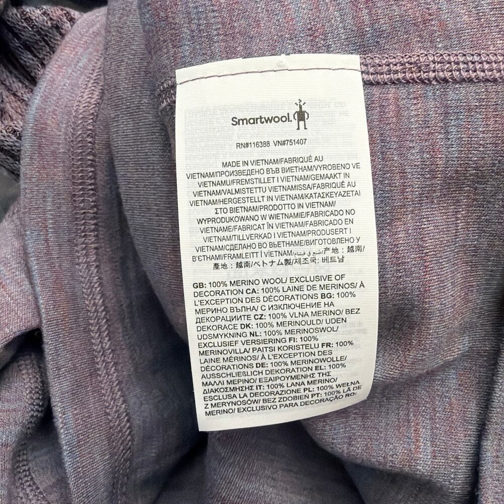 SmartWool Thermal Rib Top Womens Size Medium Merino Wool Chalk Violet Heather - Picture 6 of 11